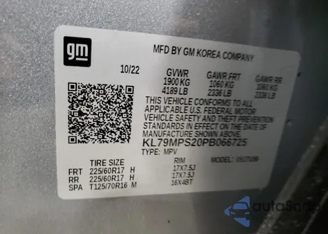 2023 Chevrolet Trailblazer Lt from USA, damaged, VIN KL79MPS20PB066725